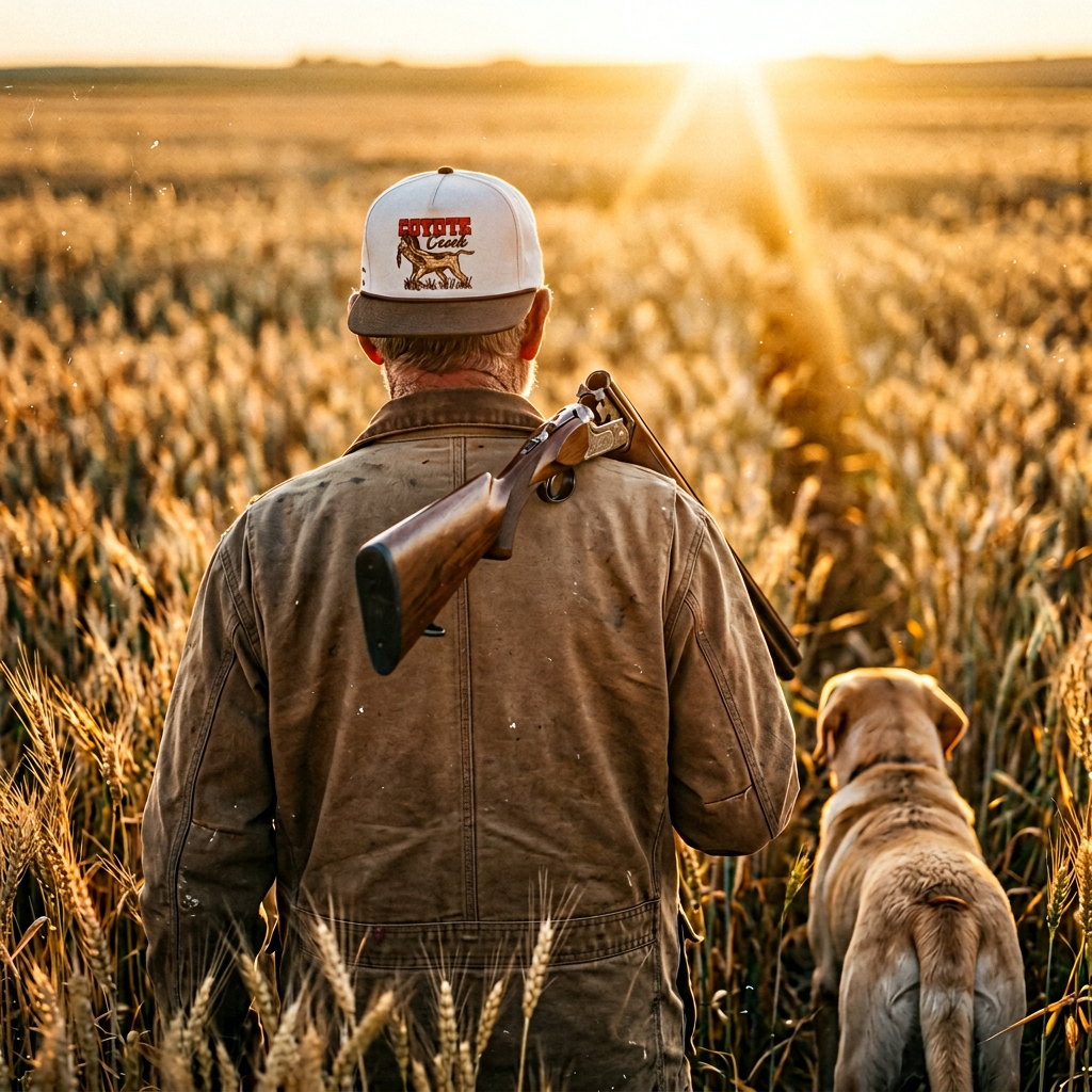 Walking the wheat at sunrise